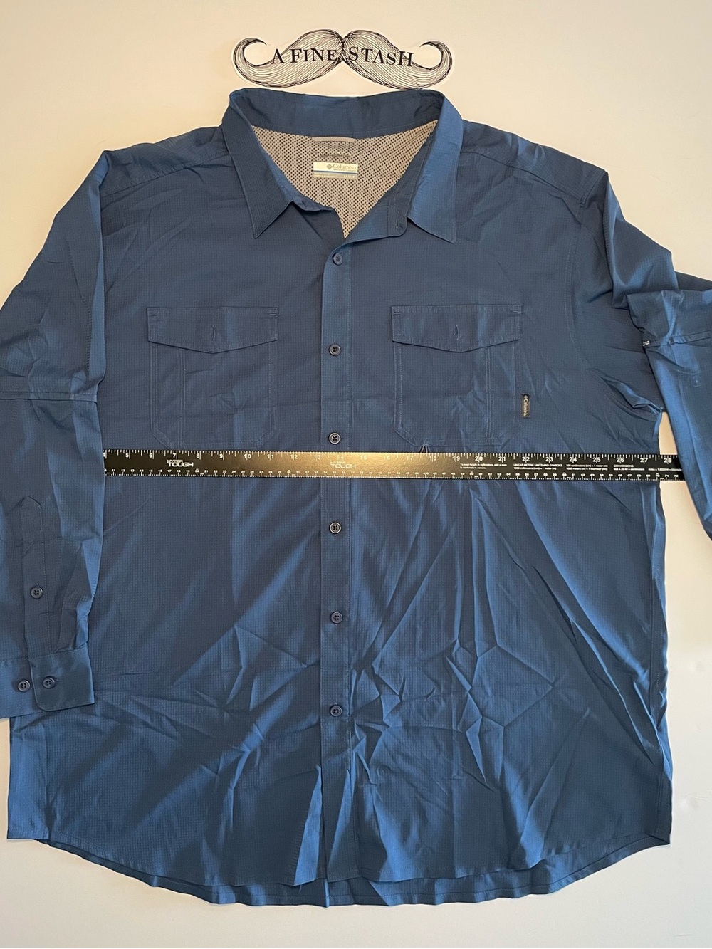 Columbia Silver Ridge Utility II Long Sleeve Shirt Blue Grid Ripstop Men 2X